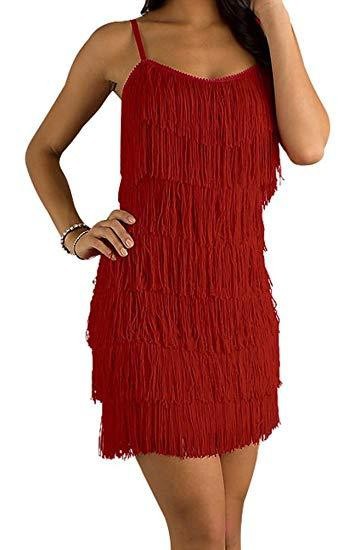 All Over Fringe Flapper Dress