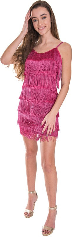 All Over Fringe Flapper Dress