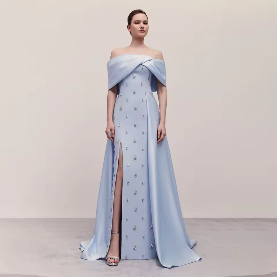 Woman Wearing The Old Money Collection Couture Mulholland Gown