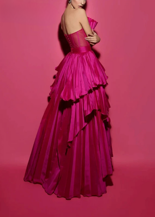 Woman wearing the Old Money Collection Couture Speechless Maxi