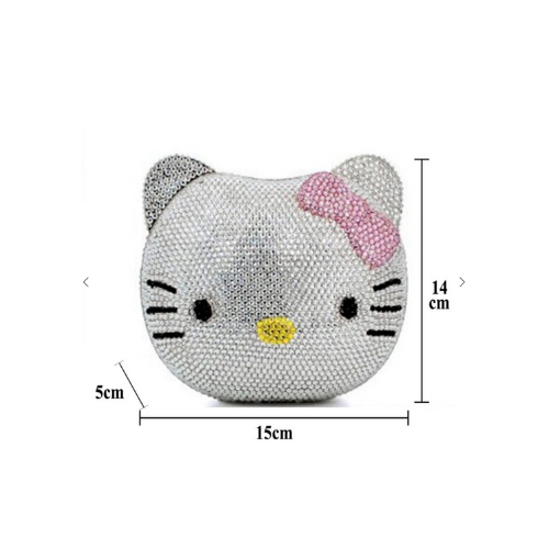 Kitty Rhinestone Evening Bag