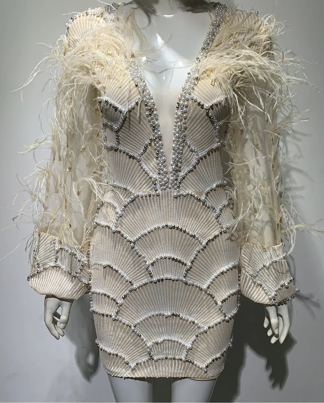 Pearl Sequined Party Dress