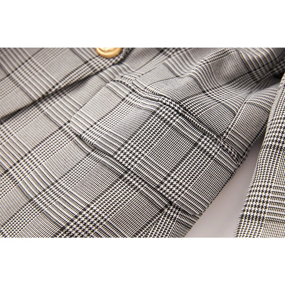 Luxury Black/White Striped Business Blazer