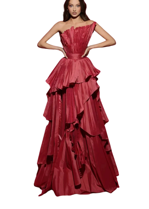 Woman wearing the Old Money Collection Couture Speechless Maxi