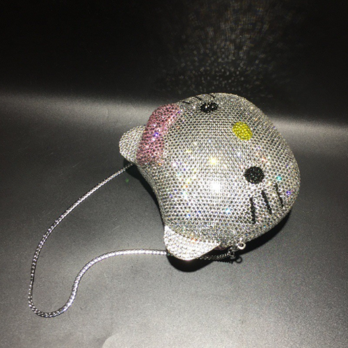 Kitty Rhinestone Evening Bag