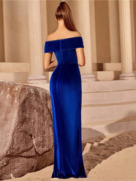 Royal Blue Split Maxi Dress