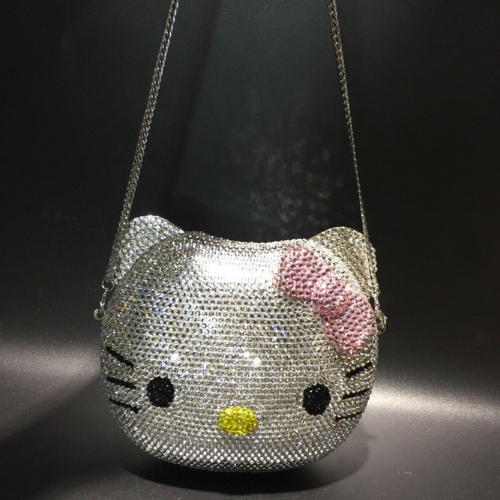 Kitty Rhinestone Evening Bag