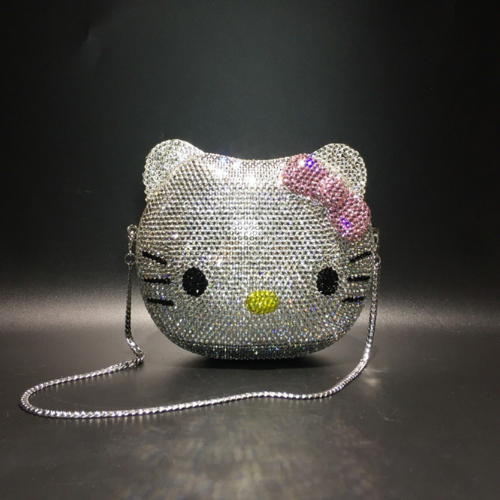Kitty Rhinestone Evening Bag