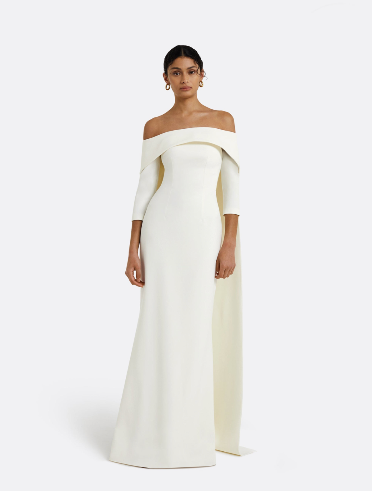 European Off The Shoulder Train Dress-And She Is Couture®