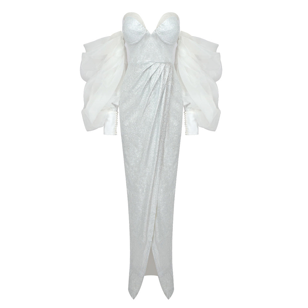 Sweetheart Bubble Sleeve Gown