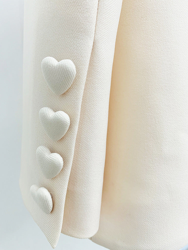 Diamond Buckle Heart-Shaped Buttons Pant Suit