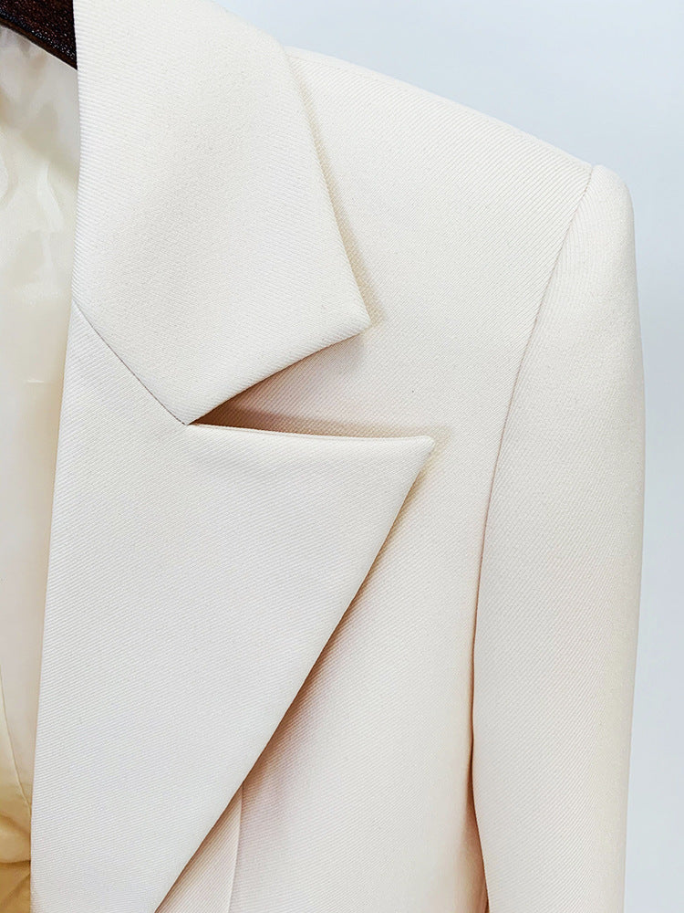 Diamond Buckle Heart-Shaped Buttons Pant Suit