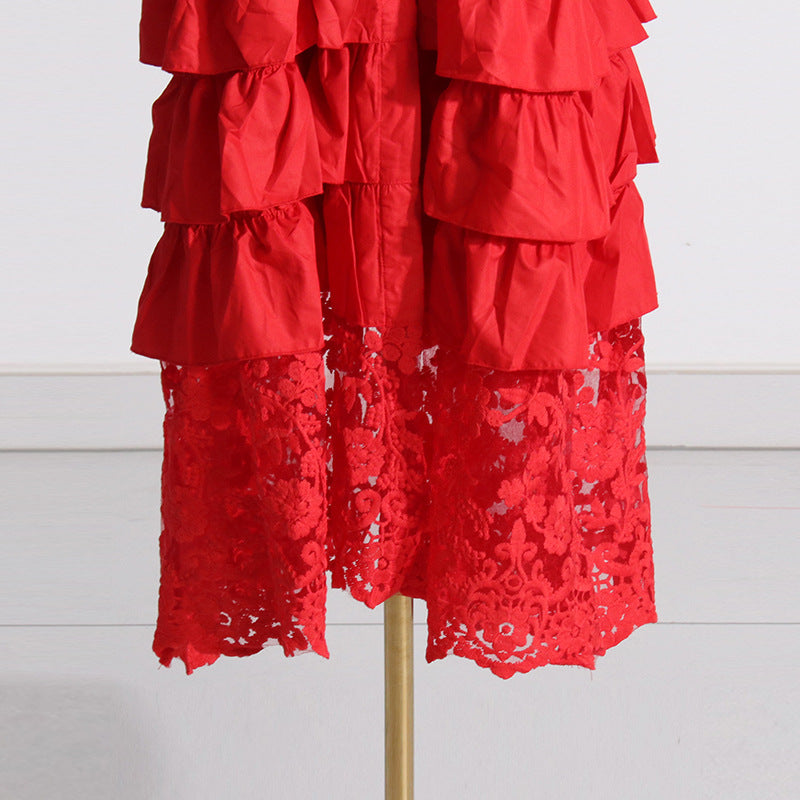 Single Breasted Lace Dress