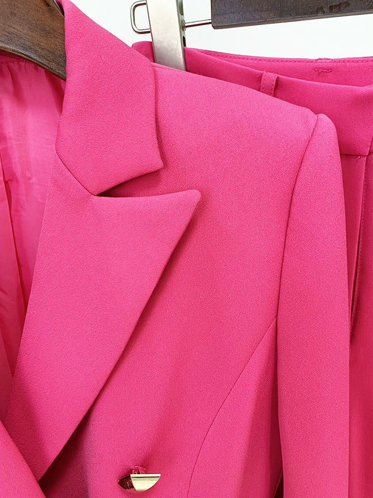 Star Button Blazer & Flared Pants 2-Piece Suit