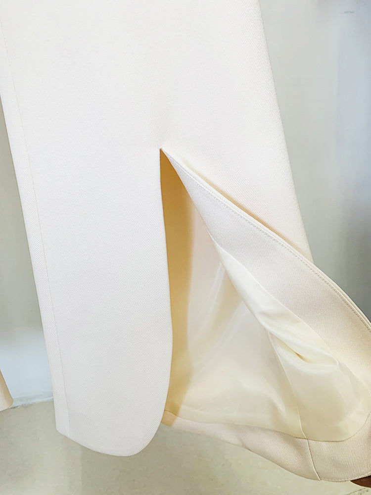 Diamond Buckle Heart-Shaped Buttons Pant Suit