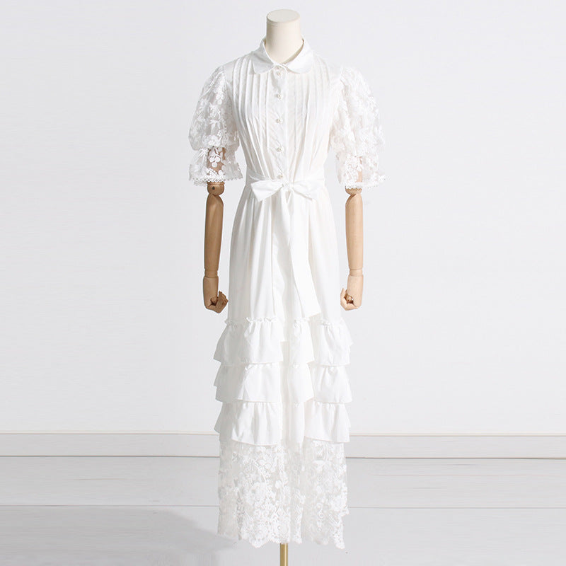 Single Breasted Lace Dress