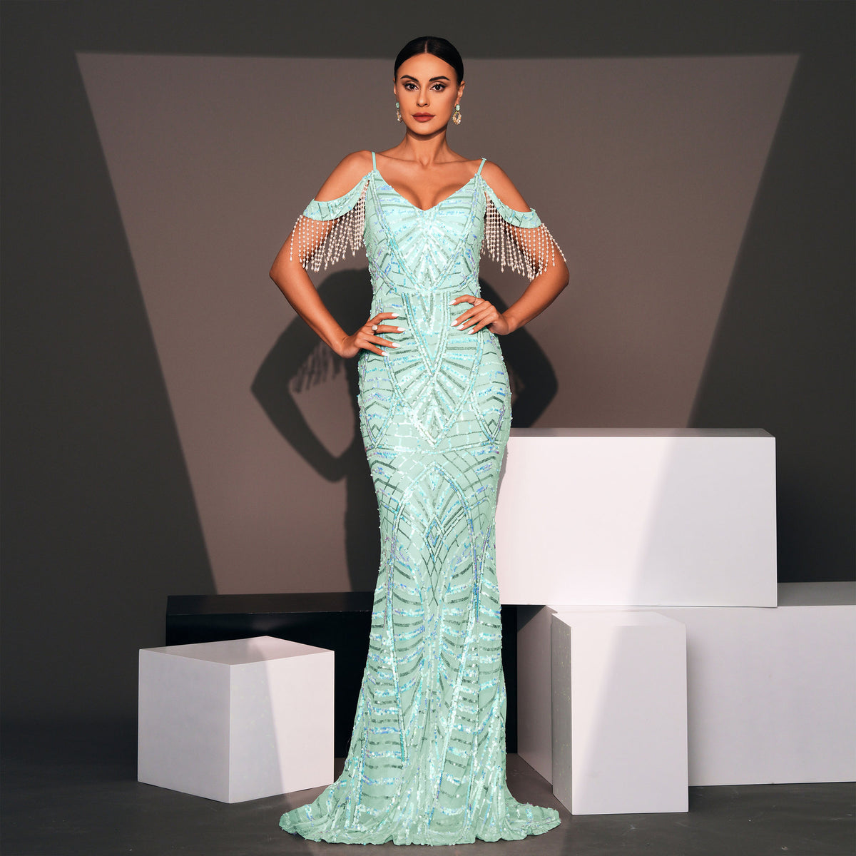 Herodou Sequin Evening Dress