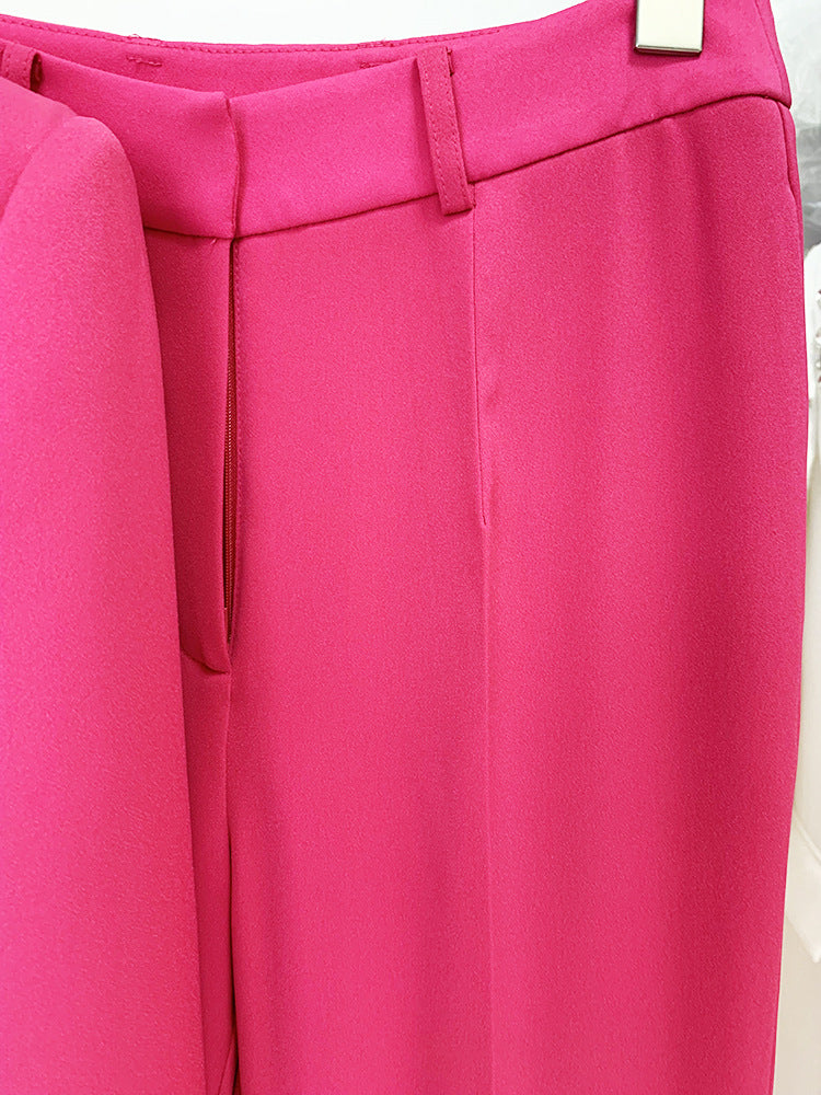 Star Button Blazer & Flared Pants 2-Piece Suit