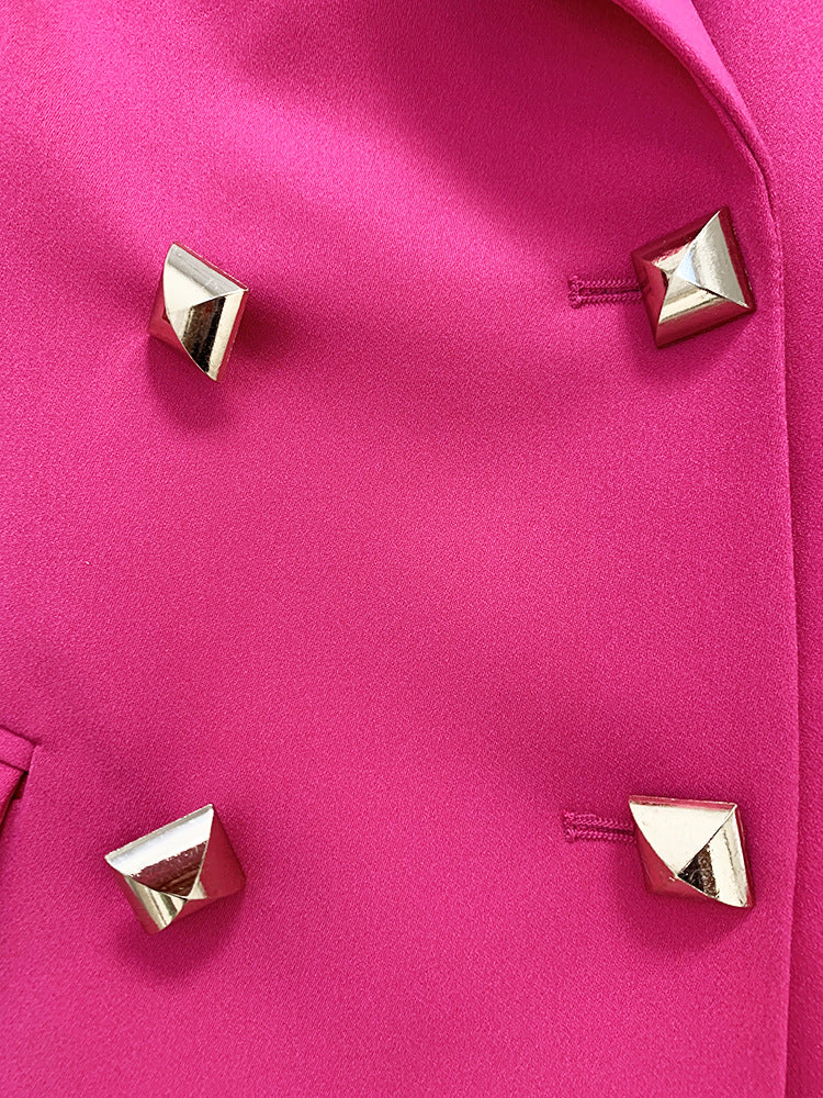 Star Button Blazer & Flared Pants 2-Piece Suit