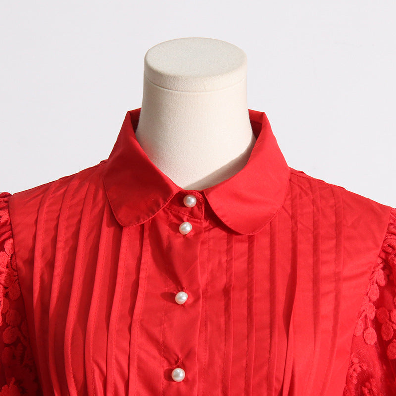 Single Breasted Lace Dress