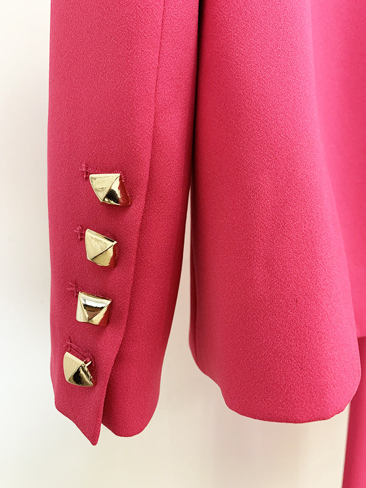 Star Button Blazer & Flared Pants 2-Piece Suit