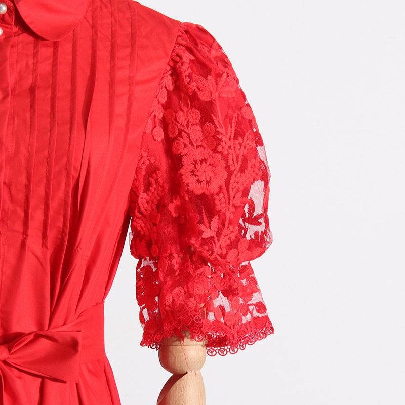 Single Breasted Lace Dress