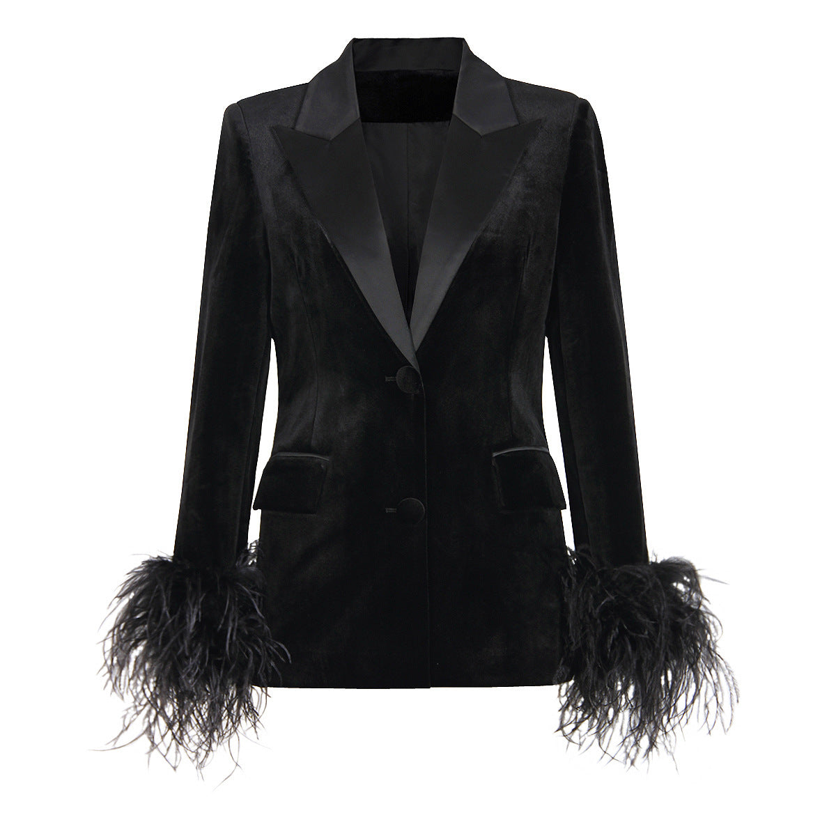 Bellevue Ostrich Feather Jacket Blazer