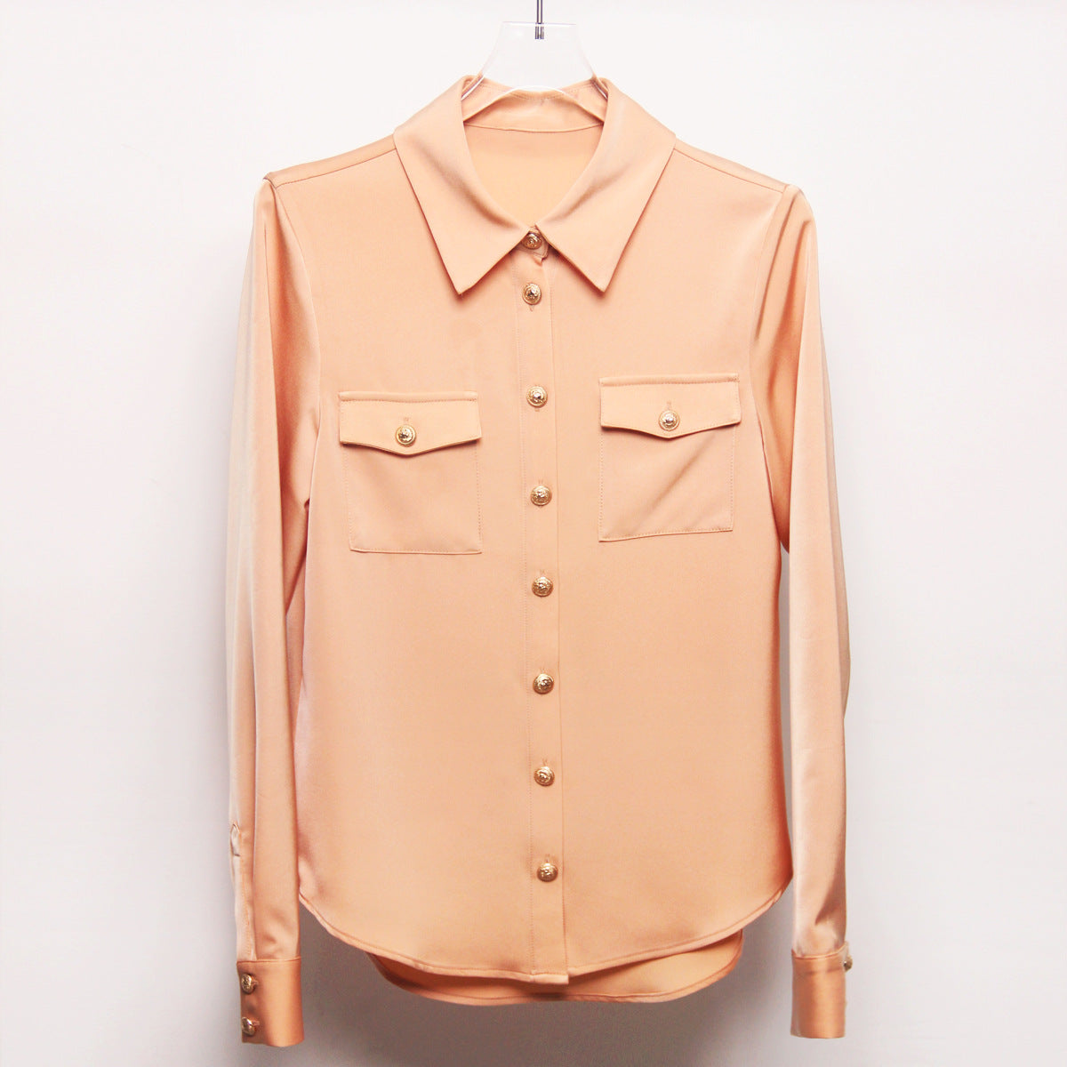 Long Sleeve Satin Blouse