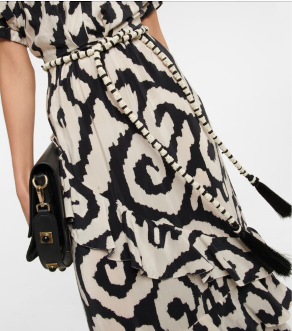 British Leopard Print Tiered  Dress