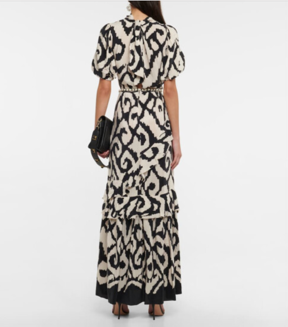 British Leopard Print Tiered  Dress