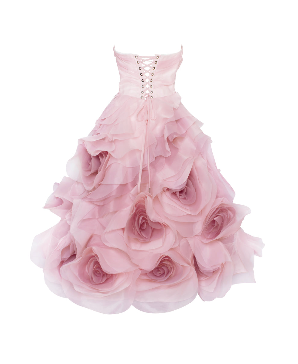 Woman wearing the Old Money Collection Couture Poppies Lane Organza Dress