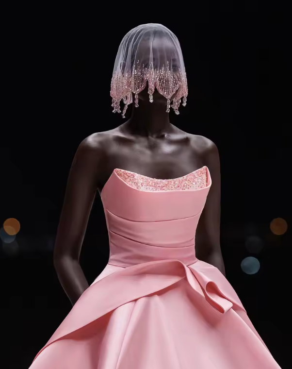 Woman wearing the Old Money Collection Couture Opa Locka Dress