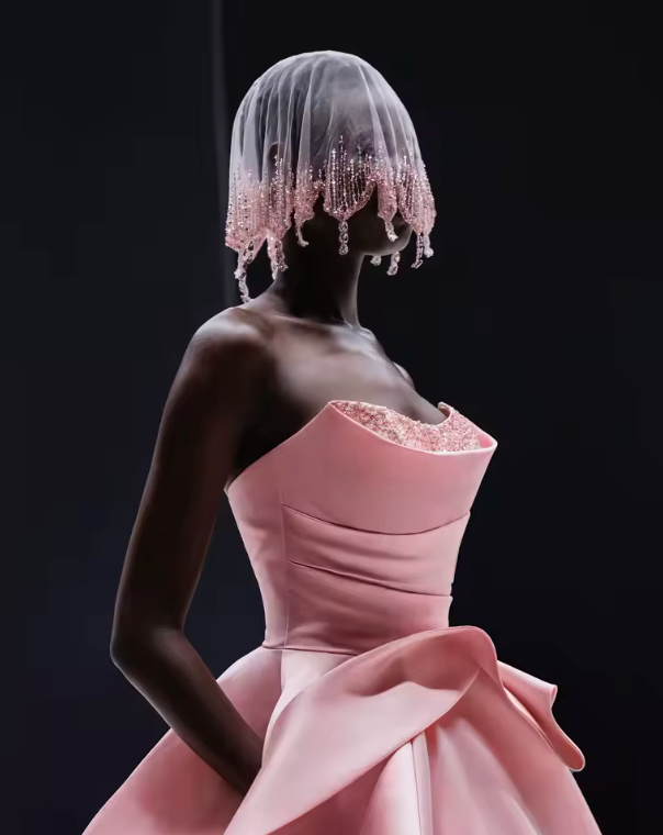 Woman wearing the Old Money Collection Couture Opa Locka Dress