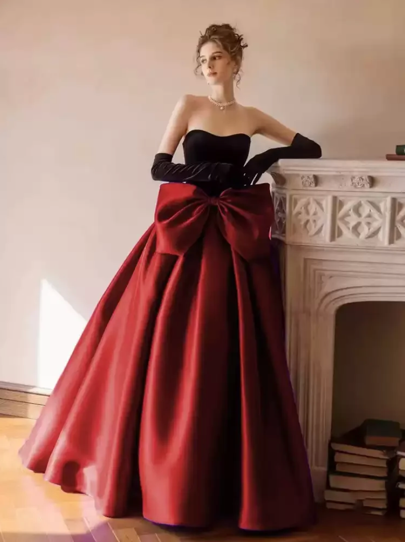 Woman wearing the Old Money Collection Couture Lowndess Gown