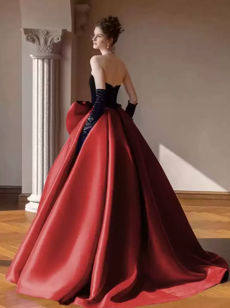 Woman wearing the Old Money Collection Couture Lowndess Gown