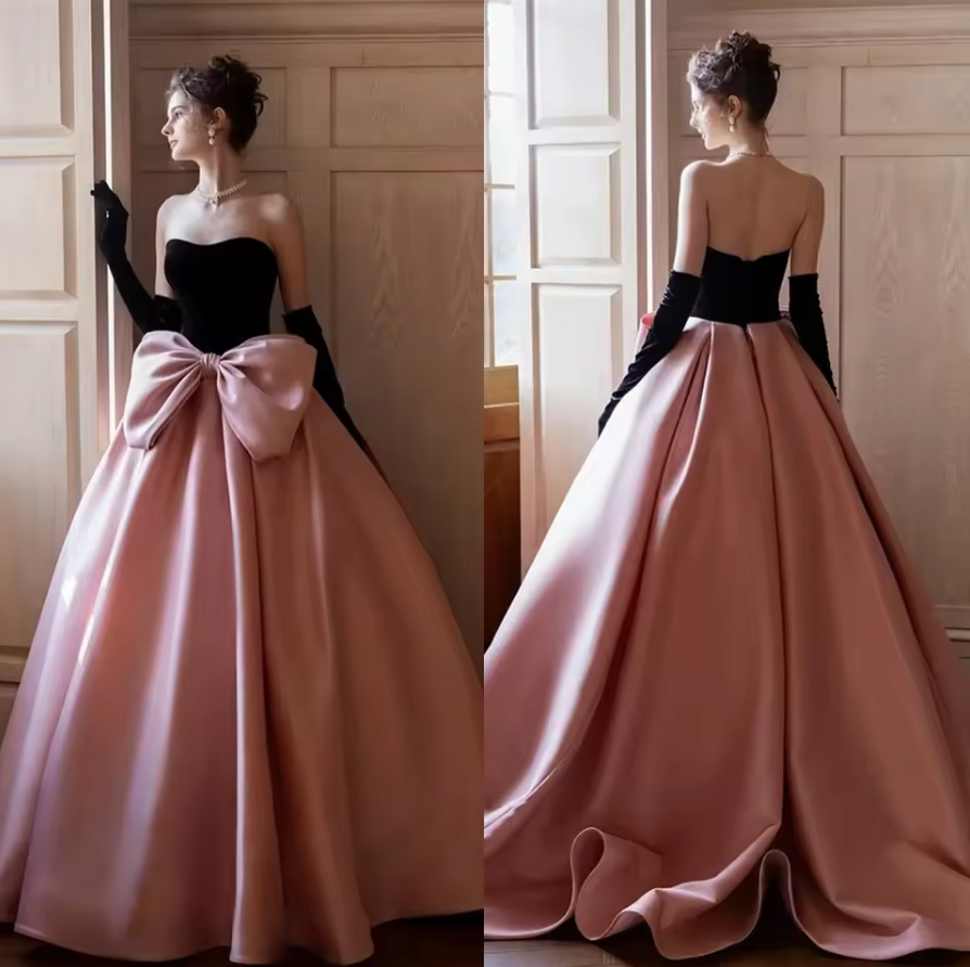 Woman wearing the Old Money Collection Couture Lowndess Gown