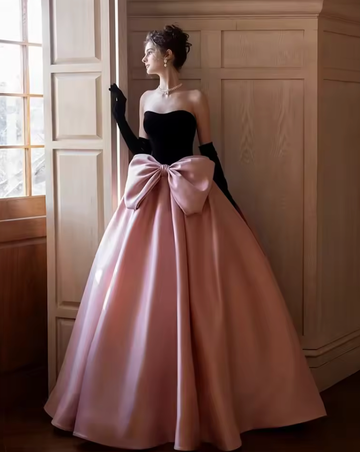 Woman wearing the Old Money Collection Couture Lowndess Gown