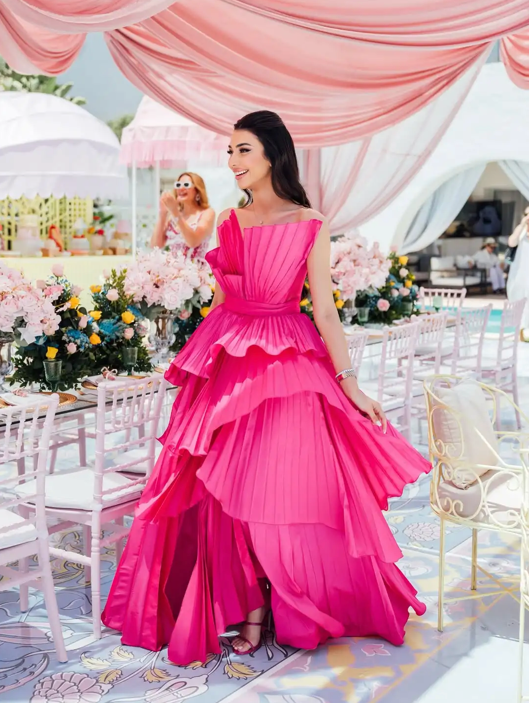 Woman wearing the Old Money Collection Couture Speechless Maxi