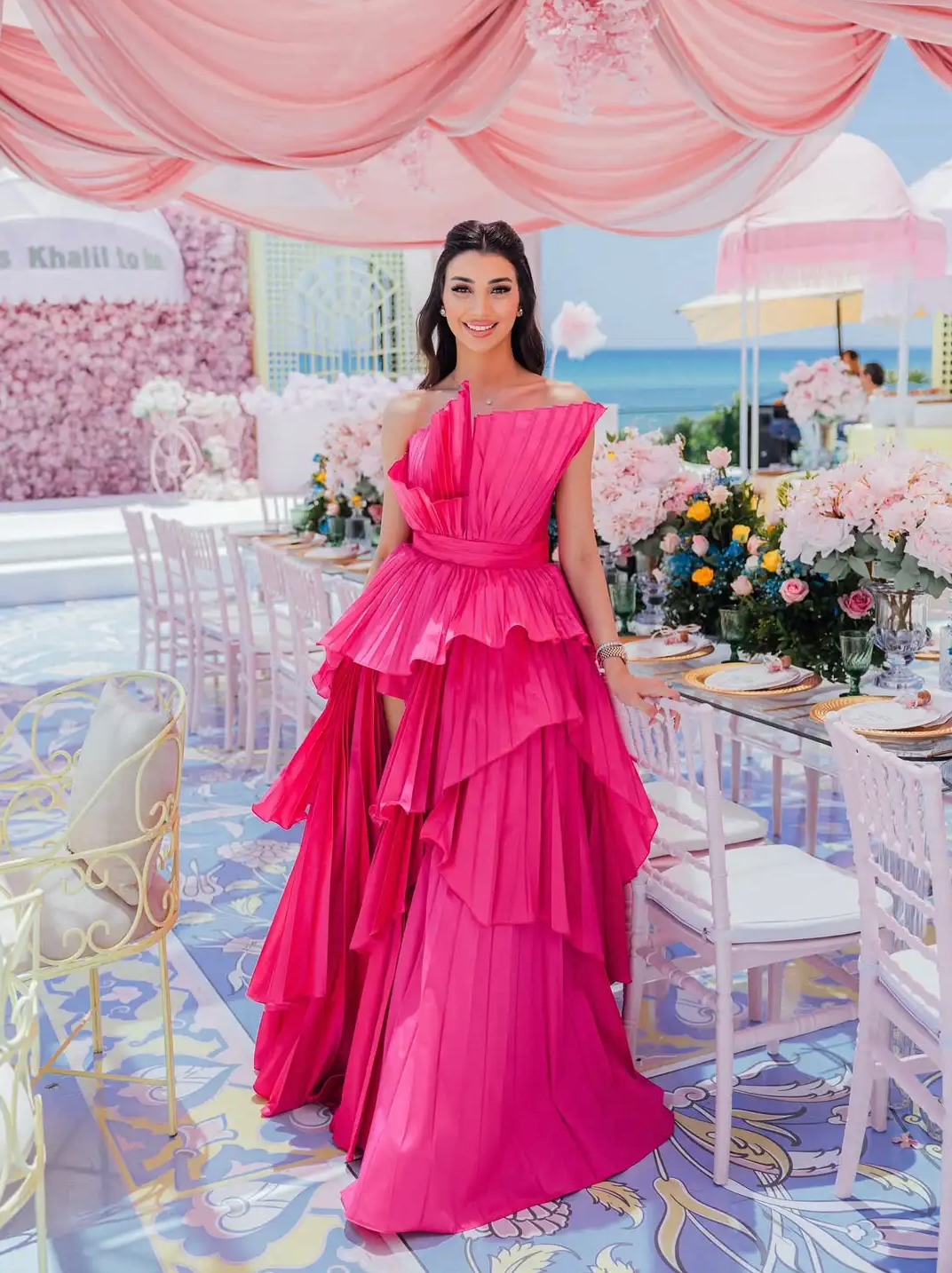 Woman wearing the Old Money Collection Couture Speechless Maxi