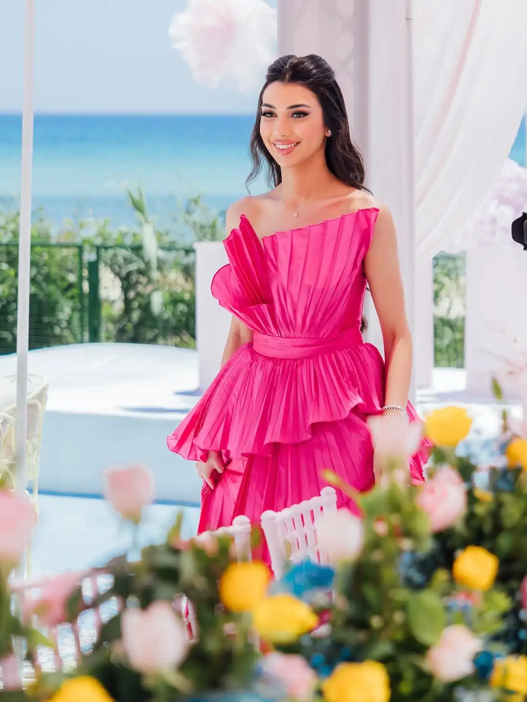 Woman wearing the Old Money Collection Couture Speechless Maxi