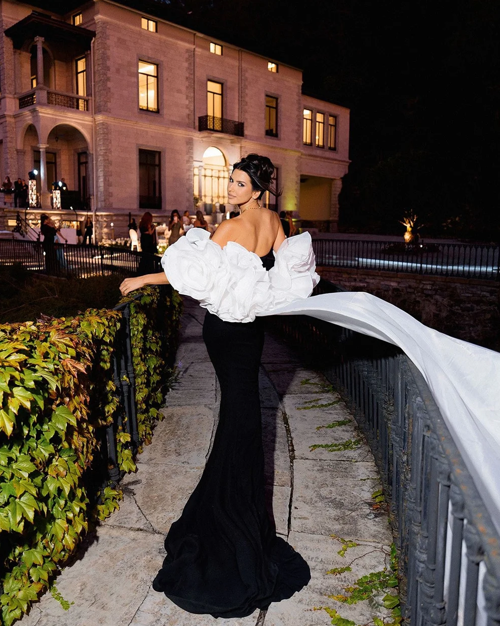 Woman wearing The Old Money Collection Couture Rockefeller Gown