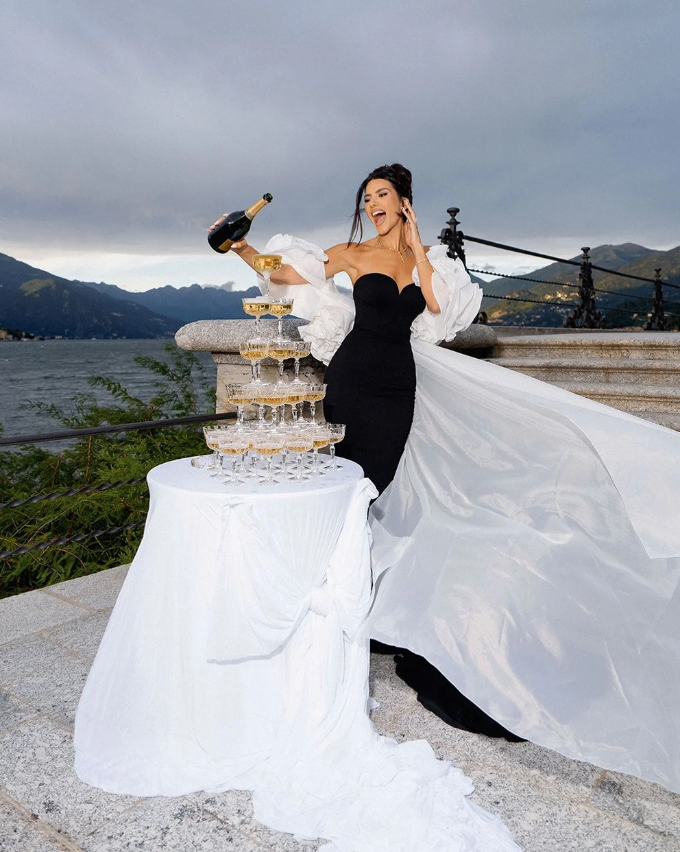 Woman wearing The Old Money Collection Couture Rockefeller Gown