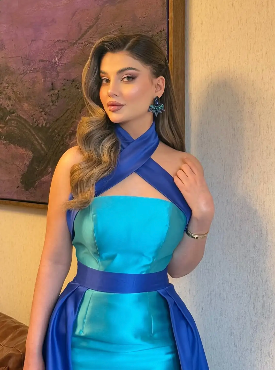 Woman wearing the Old Money Collection Couture Serene Gown