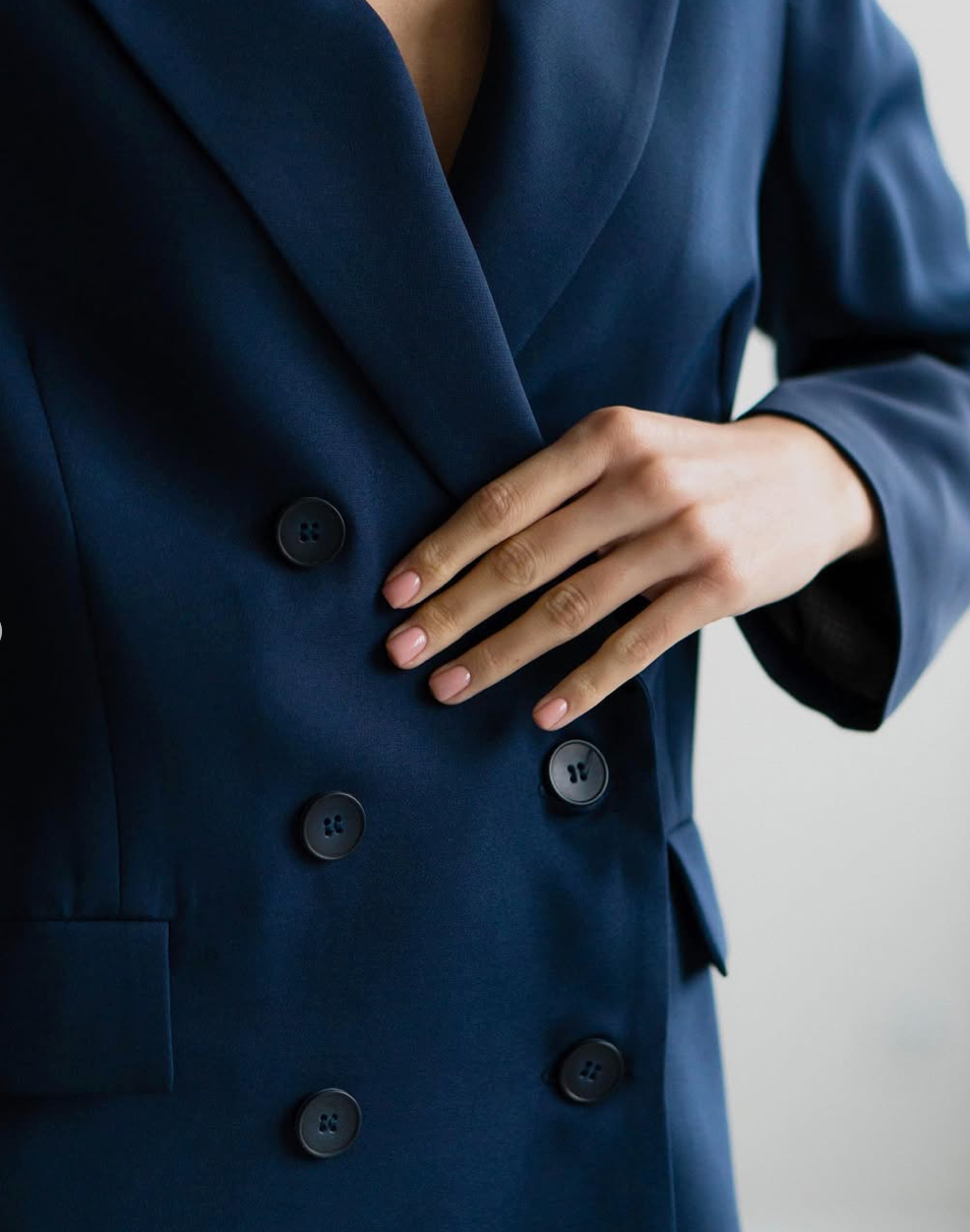 Woman wearing the Old Money Collection Couture Veevo Two Piece Suit