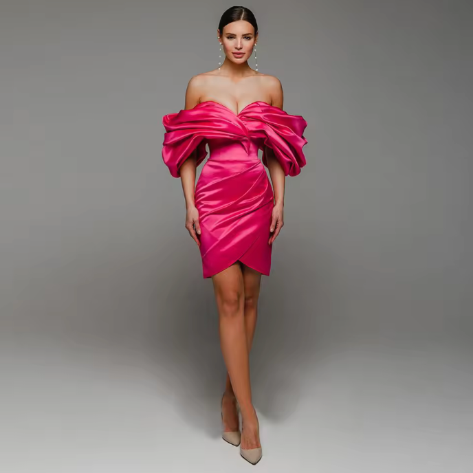 Woman wearing the Old Money Collection Couture Faustini Mini Gown