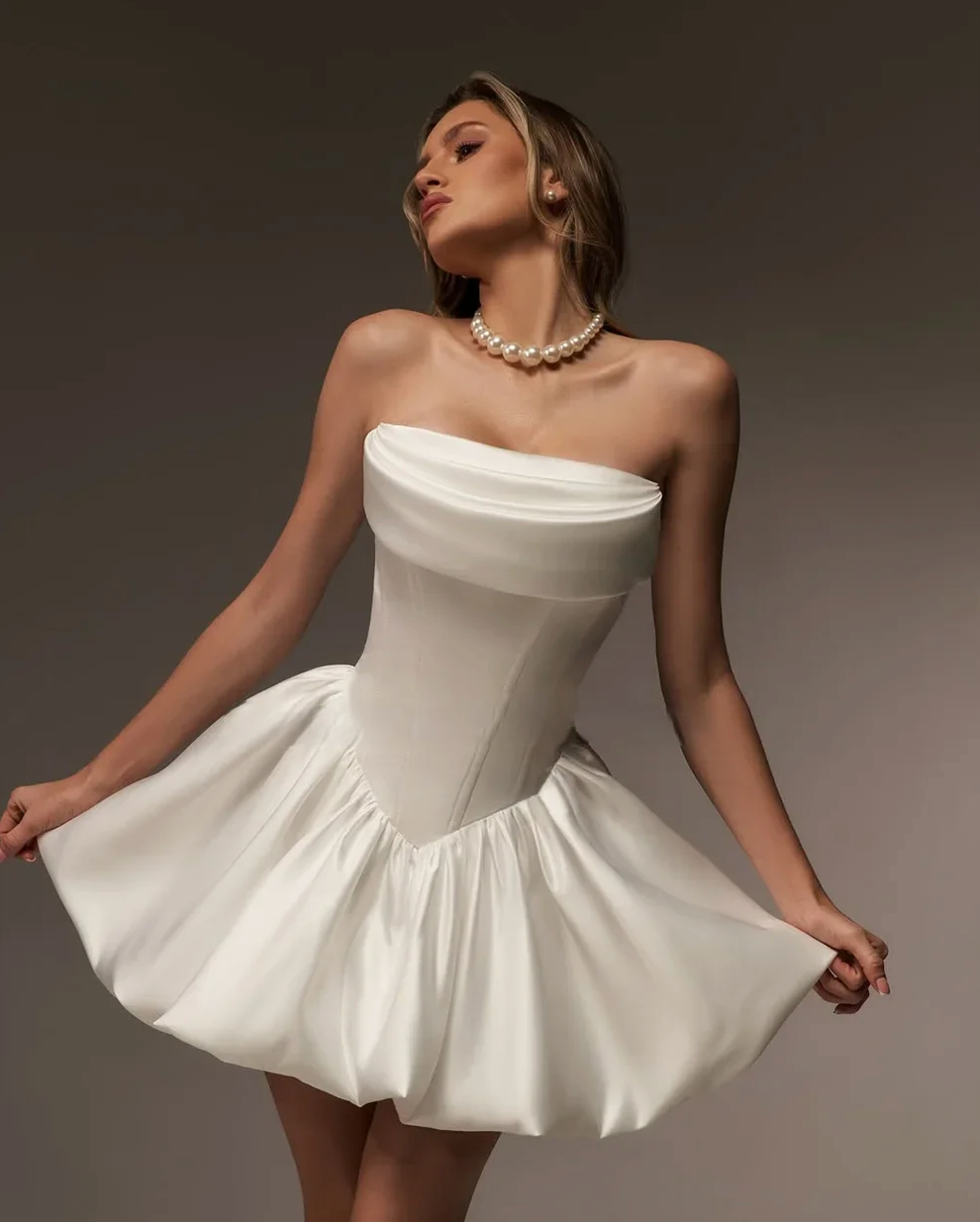 Woman Wearing The Old Money Collection Couture Santa Monica Mini