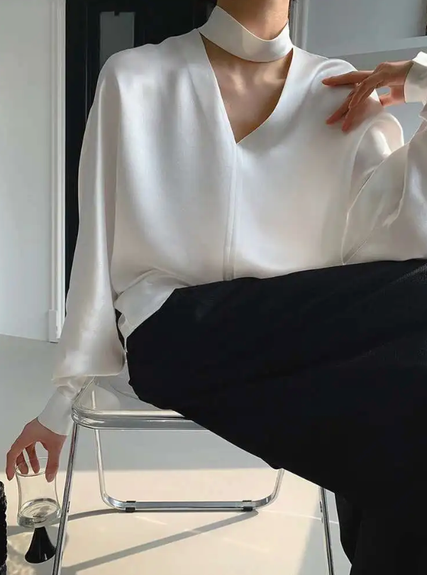 Elegant V Neck Blouse