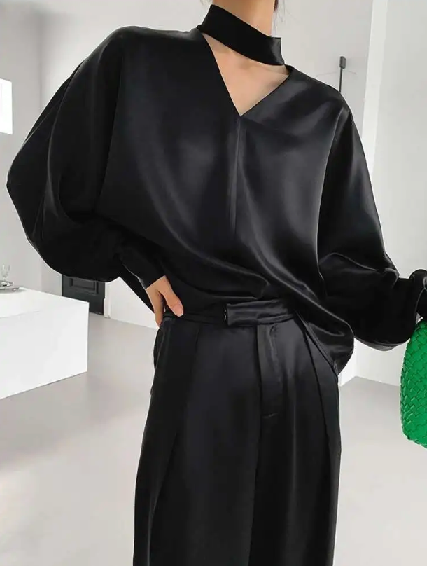 Elegant V Neck Blouse