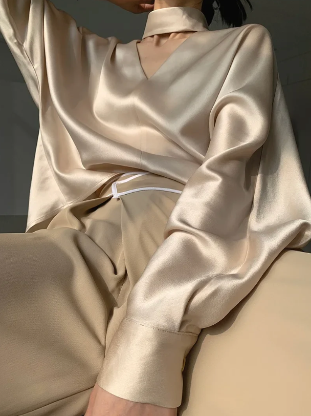 Elegant V Neck Blouse