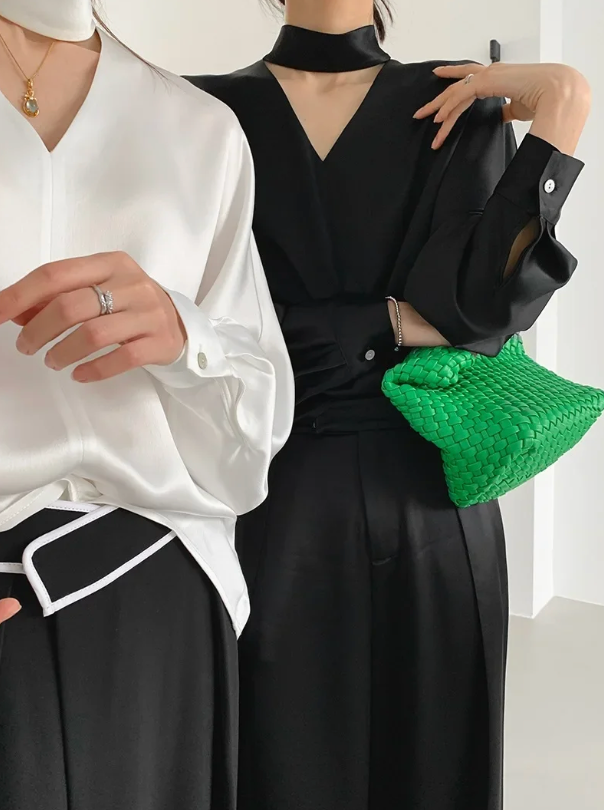 Elegant V Neck Blouse